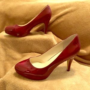 Nickels Ruby Red Platform Heels